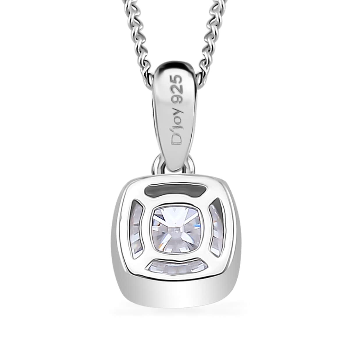 Moissanite 1.10 ctw Solitaire Pendant Necklace in Rhodium Over Sterling Silver 20 Inches image number 4