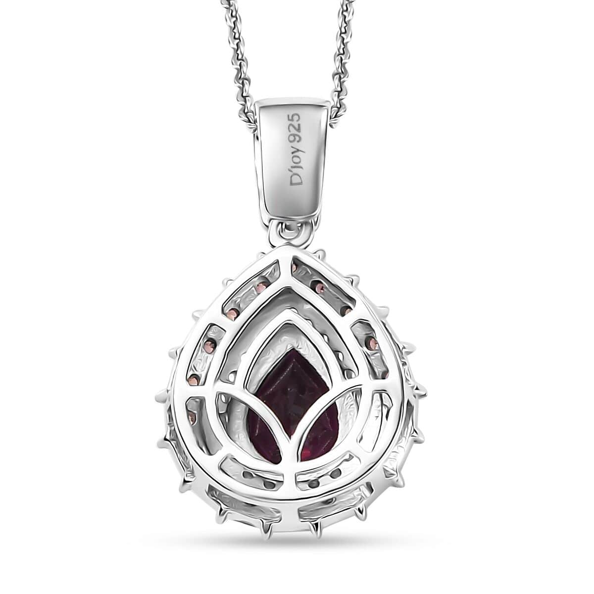 Doorbuster Radiant Ember Garnet and Multi Gemstone 3.25 ctw Royal Bloom Pendant Necklace in Rhodium Over Sterling Silver 20 Inches image number 4