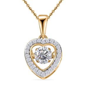 Moissanite 0.70 ctw Pendant Necklace in 18K Vermeil YG Over Sterling Silver 20 Inches