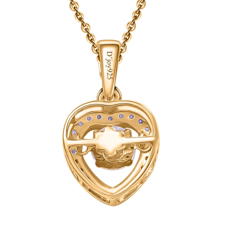 Moissanite 0.70 ctw Pendant Necklace in 18K Vermeil YG Over Sterling Silver 20 Inches