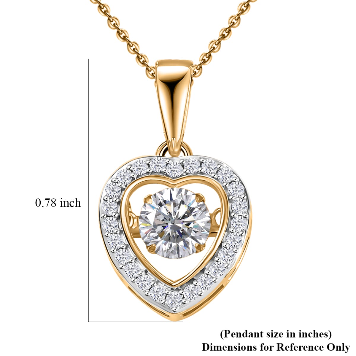Moissanite 0.70 ctw Pendant Necklace in 18K Vermeil YG Over Sterling Silver 20 Inches image number 5