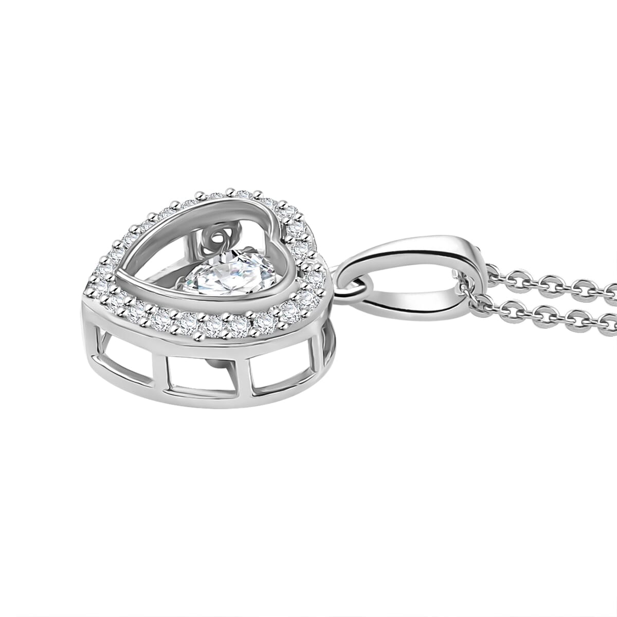Moissanite 0.70 ctw Pendant Necklace in Rhodium Over Sterling Silver 20 Inches image number 3
