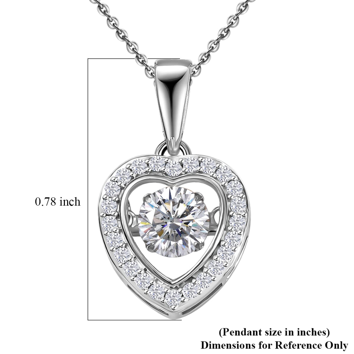 Moissanite 0.70 ctw Pendant Necklace in Rhodium Over Sterling Silver 20 Inches image number 5