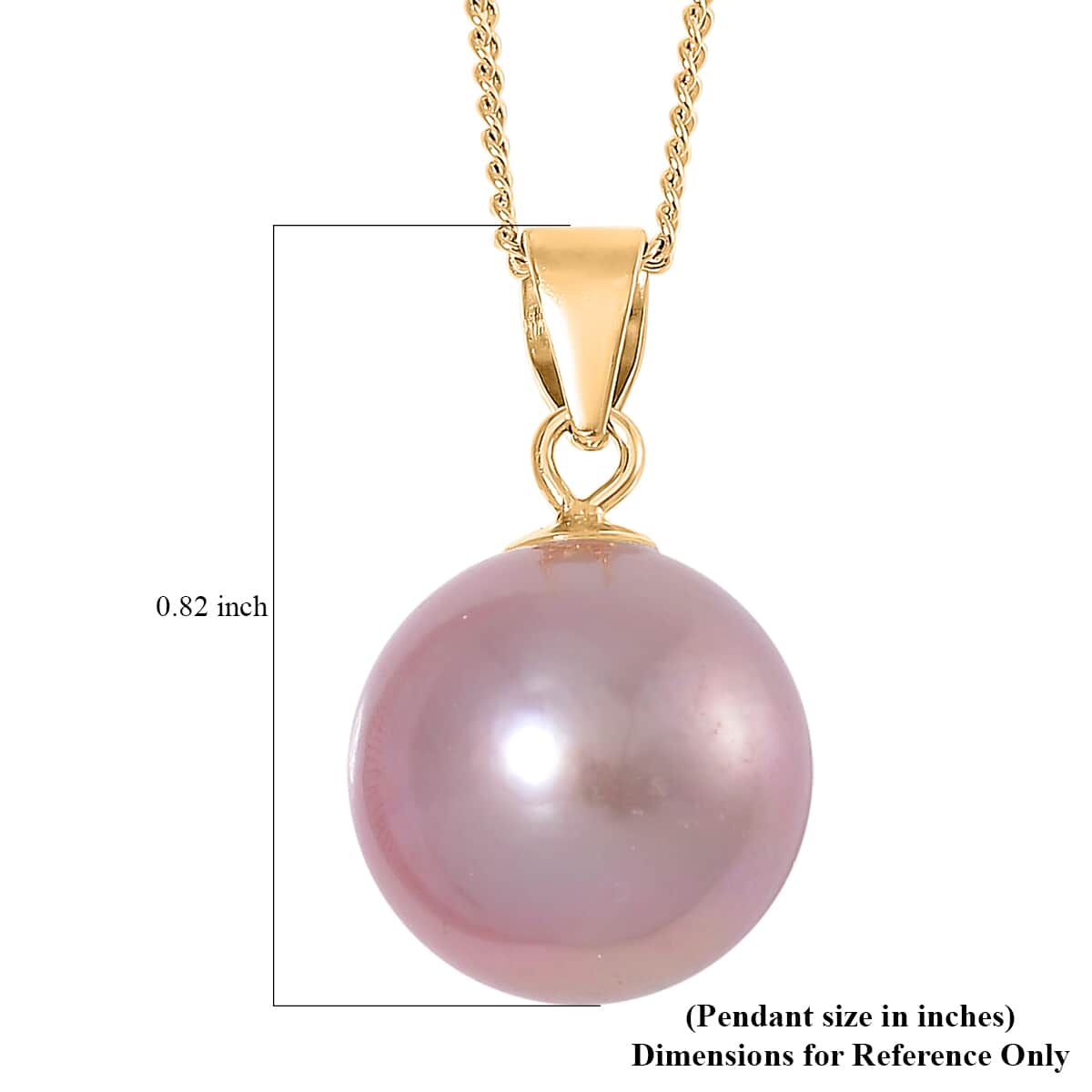 Purple Edison Pearl Pendant Necklace in 14K Yellow Gold Over Sterling Silver 18 Inches image number 5