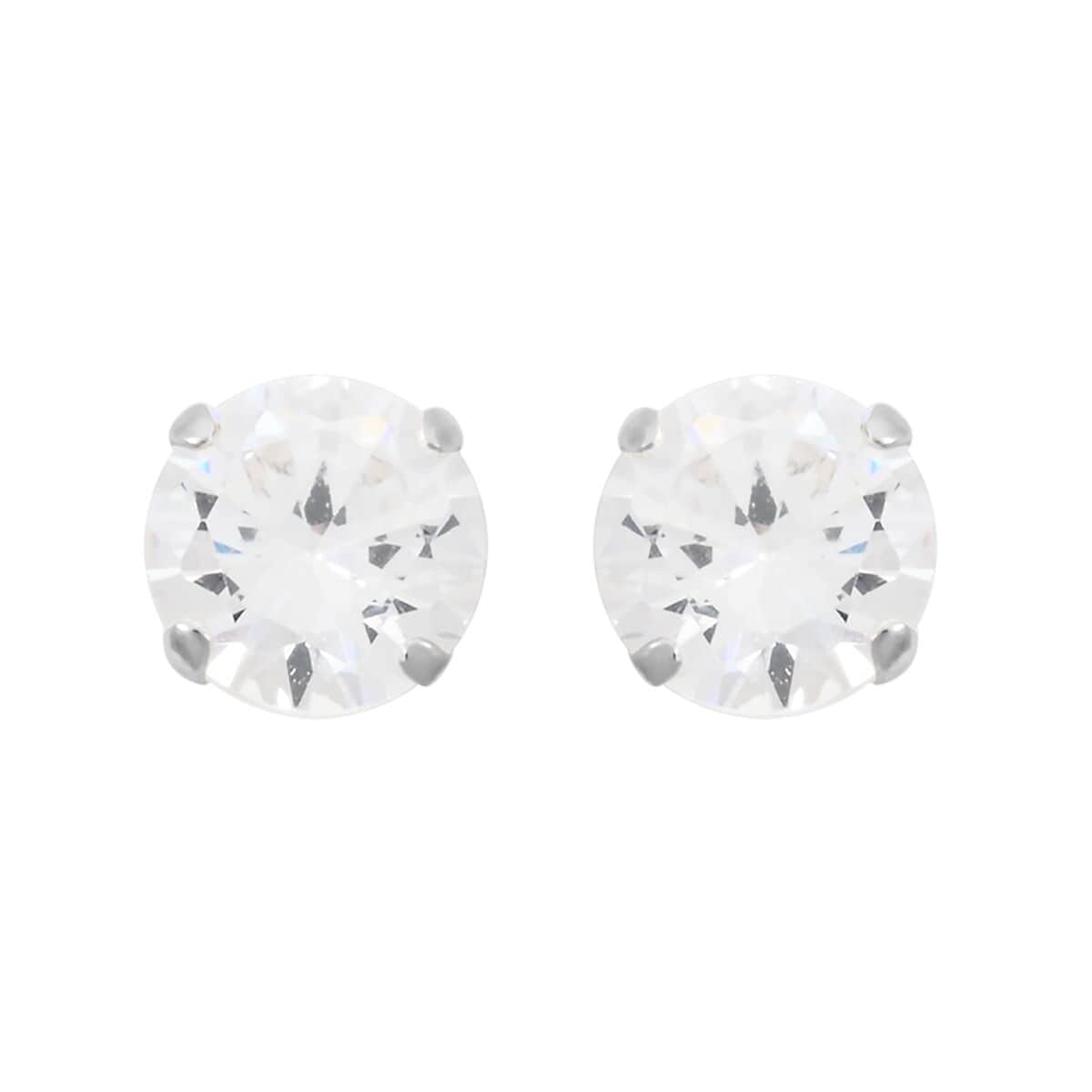 Set of 3, Simulated Diamond 4.80 ctw Stud Earrings in Sterling Silver image number 2