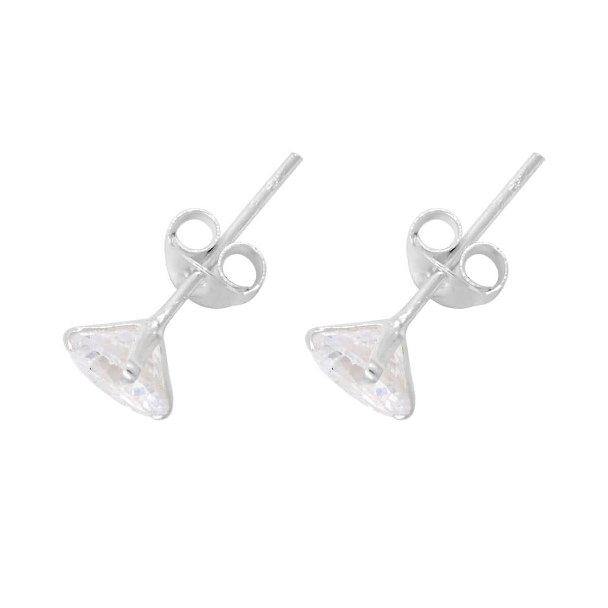 Set of 3, Simulated Diamond 4.80 ctw Stud Earrings in Sterling Silver image number 3