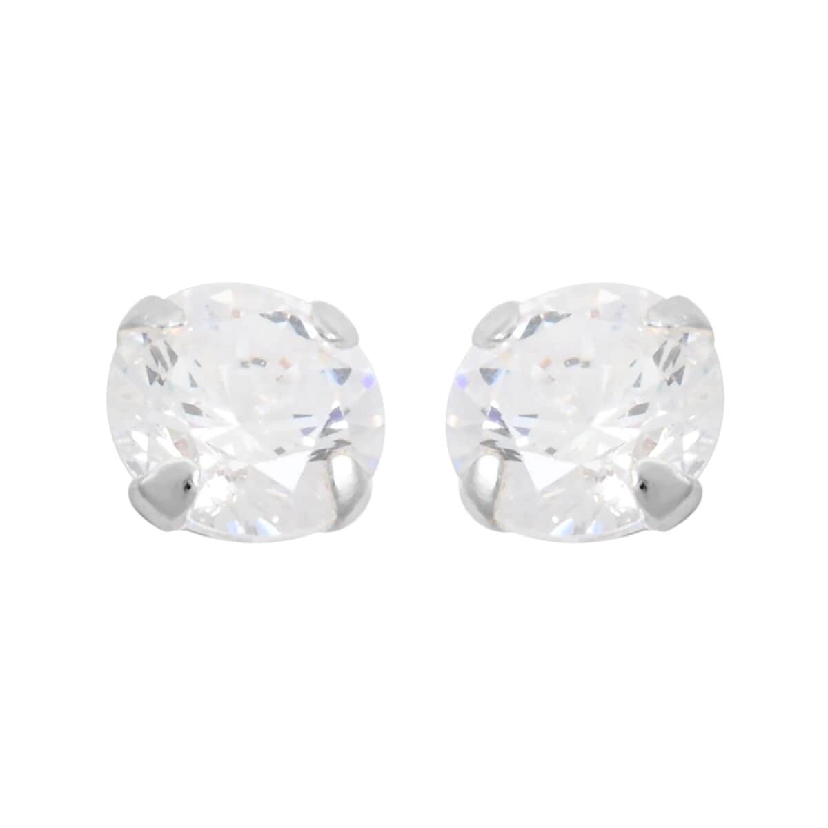 Set of 3, Simulated Diamond 4.80 ctw Stud Earrings in Sterling Silver image number 4