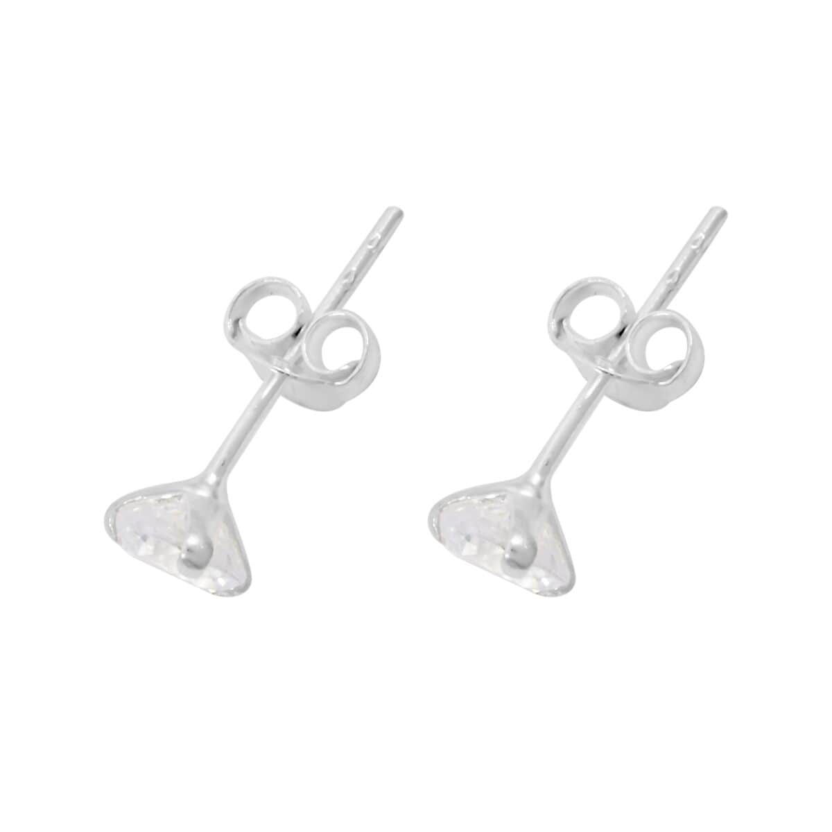 Set of 3, Simulated Diamond 4.80 ctw Stud Earrings in Sterling Silver image number 5