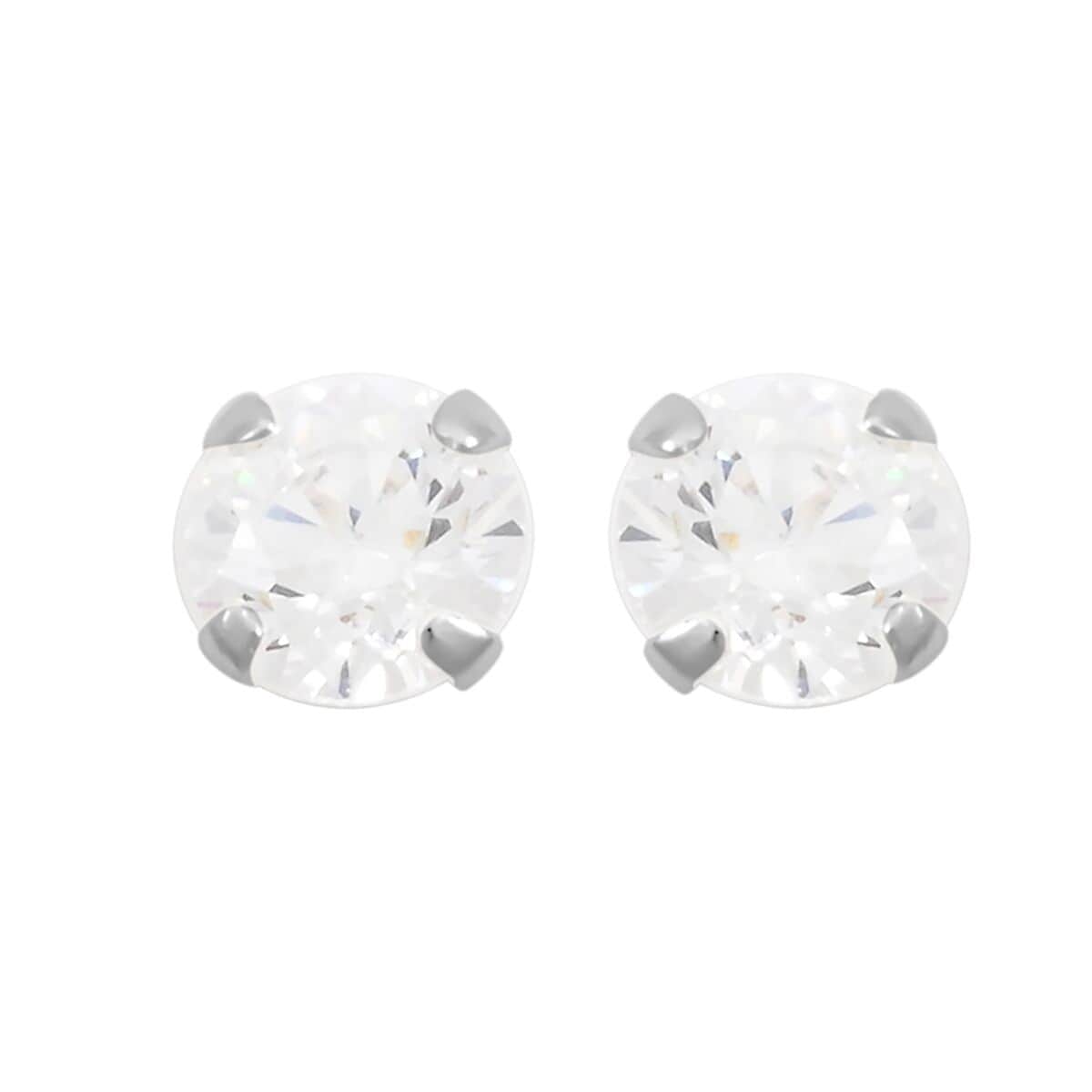 Set of 3, Simulated Diamond 4.80 ctw Stud Earrings in Sterling Silver image number 6