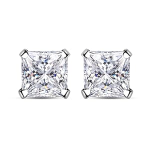 Set of 3 Simulated White Diamond 7.30 ctw Stud Earrings in Sterling Silver