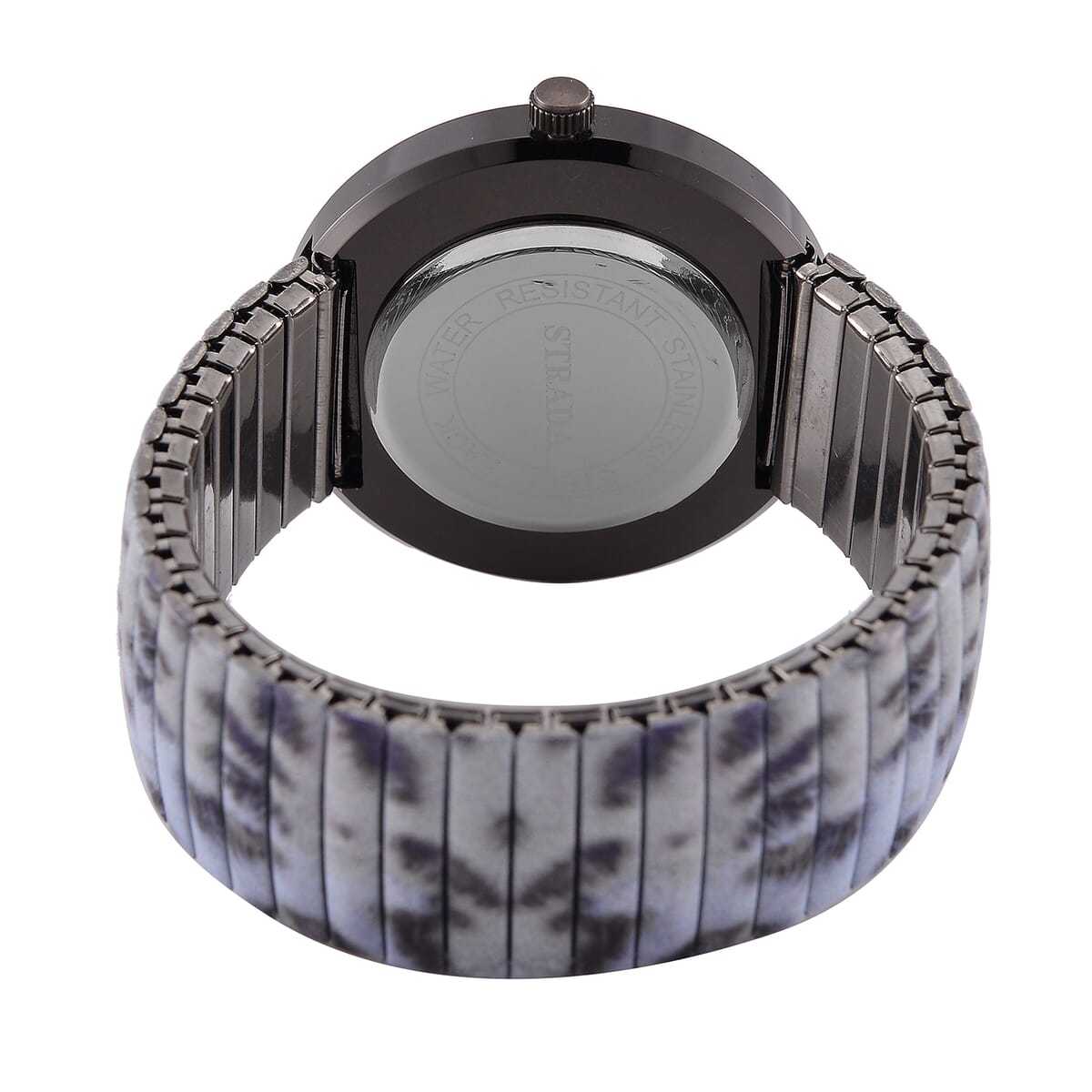 Strada Austrian Crystal Japanse Movement Snow Leopard Stretch Bracelet Watch with Stainless Steel Strap and Matching Scarf image number 6