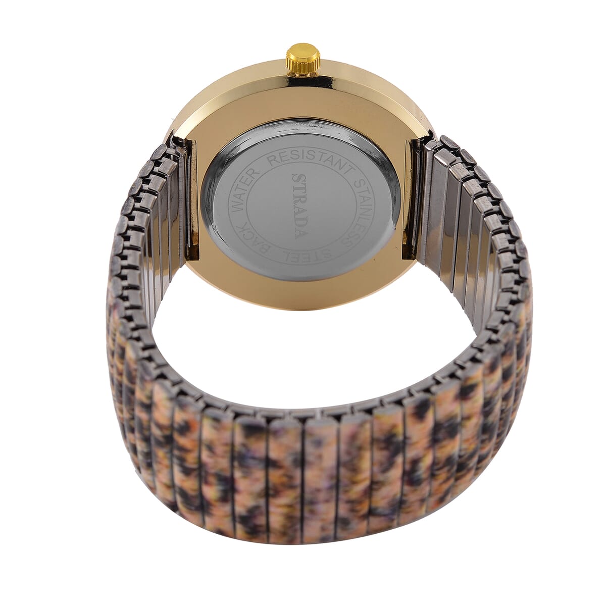 Strada Austrian Crystal Japanse Movement Leopard Stretch Bracelet Watch with Stainless Steel Strap and Matching Scarf image number 6