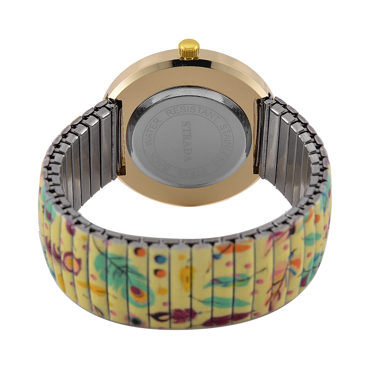 Strada Austrian Crystal Japanese Movement Peacock Stretch Bracelet Watch with Stainless Steel Strap and Matching Scarf image number 6