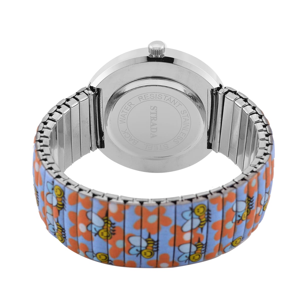 Strada Austrian Crystal Japanse Movement Floral Bee Stretch Bracelet Watch with Stainless Steel Strap and Matching Scarf image number 6