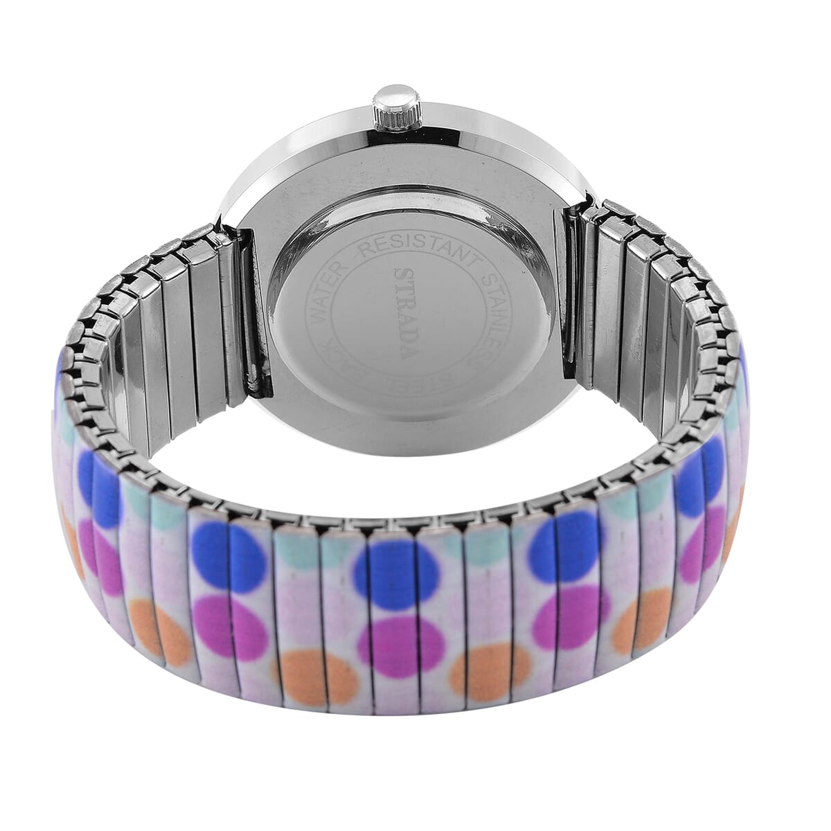 Strada Austrian Crystal Japanse Movement Round Shape Pattern Stretch Bracelet Watch with Stainless Steel Strap and Matching Scarf image number 6