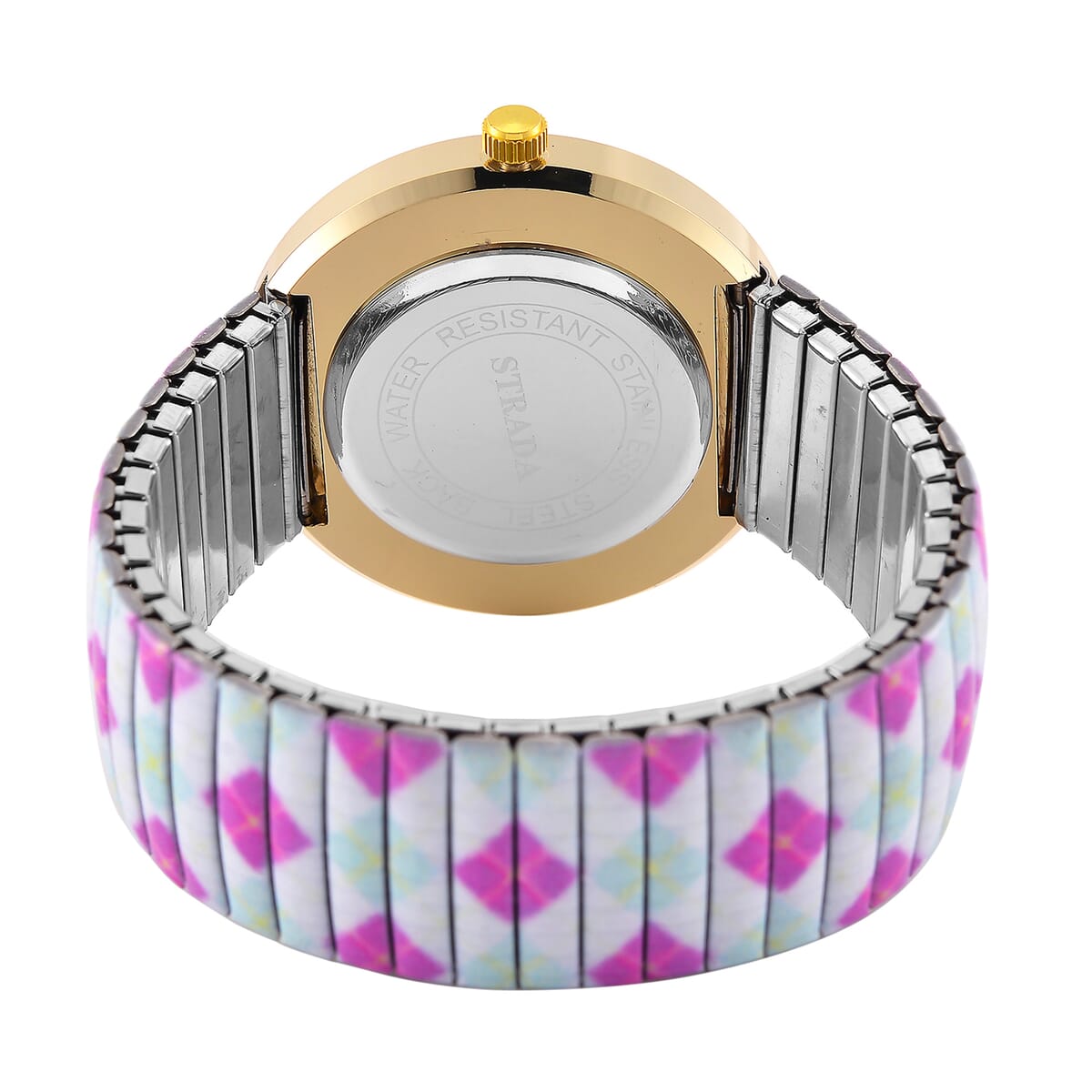 Strada Austrian Crystal Japanse Movement Square Shape Pattern Stretch Bracelet Watch with Stainless Steel Strap and Matching Scarf image number 6