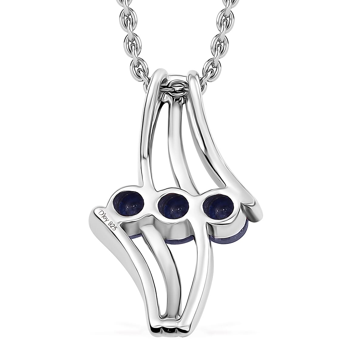 Masoala Sapphire (D) 2.35 ctw 3 Stone Ring (Size 6.00) and Pendant in Vermeil YRG & Rhodium Over Sterling Silver with Stainless Steel Chain 20 Inches image number 8