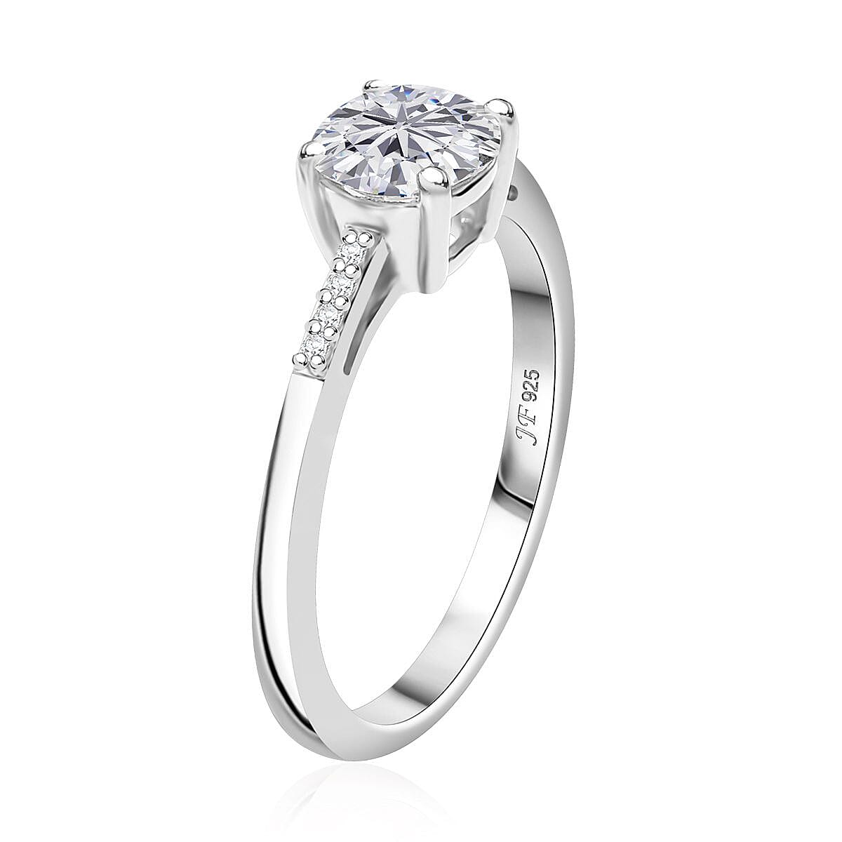 J Francis Embellished with Zirconia by Swarovski 3.10 ctw Eternal Sparkle Ring (Size 5) and Pendant without Chain in Rhodium Over Sterling Silver