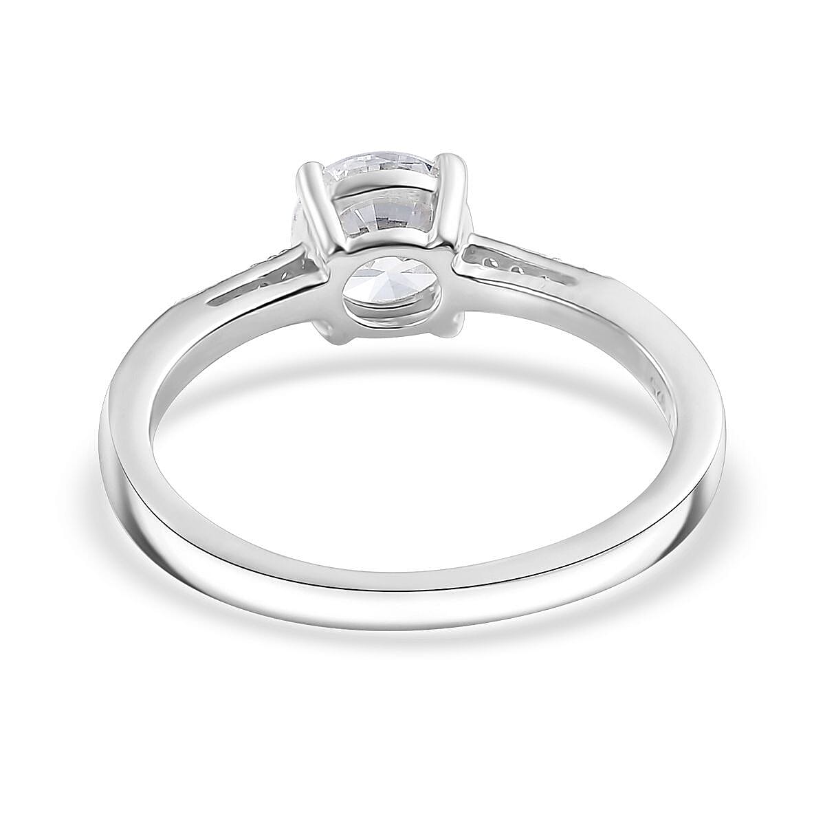 J Francis Embellished with Zirconia by Swarovski 3.10 ctw Eternal Sparkle Ring (Size 5) and Pendant without Chain in Rhodium Over Sterling Silver