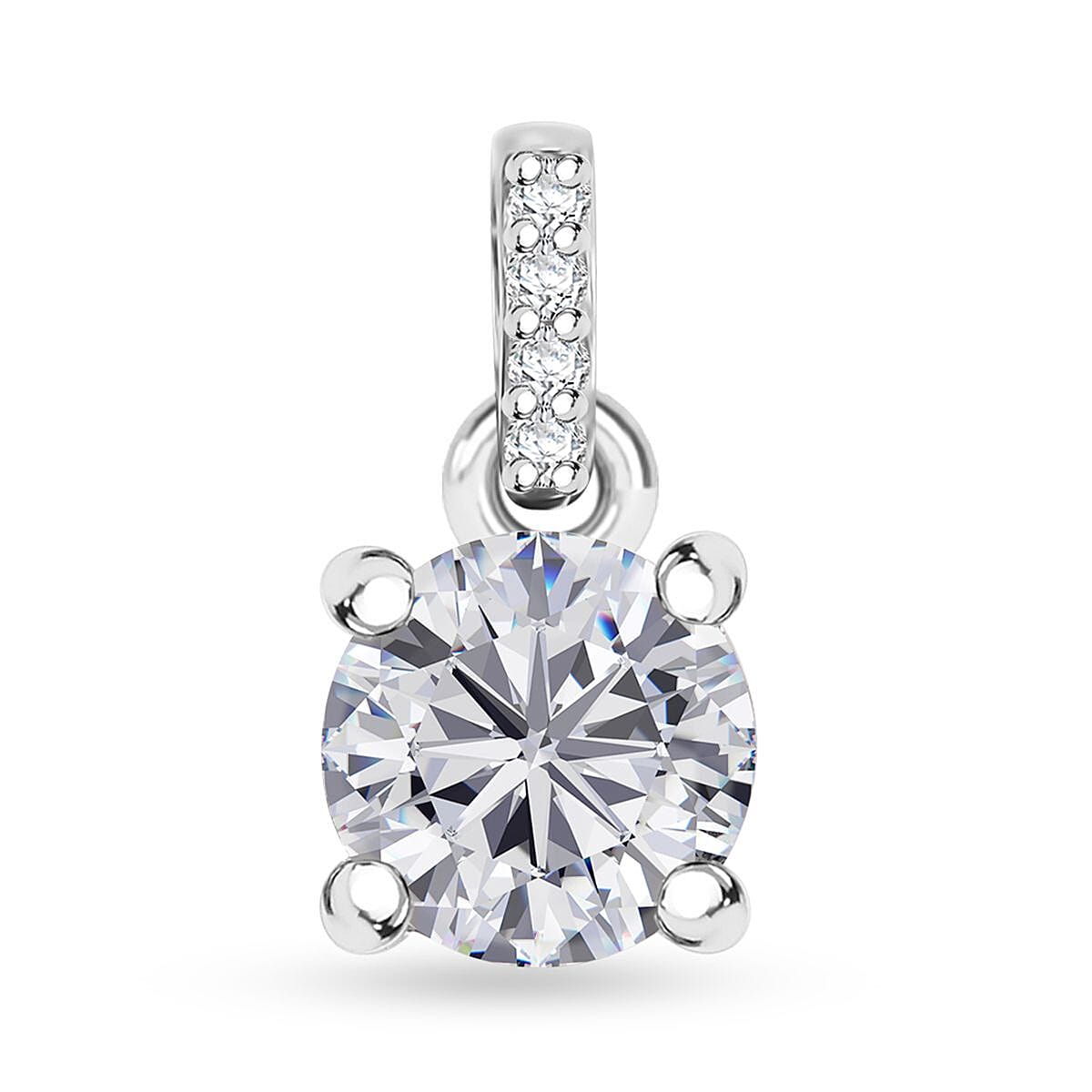 J Francis Embellished with Zirconia by Swarovski 3.10 ctw Eternal Sparkle Ring (Size 5) and Pendant without Chain in Rhodium Over Sterling Silver