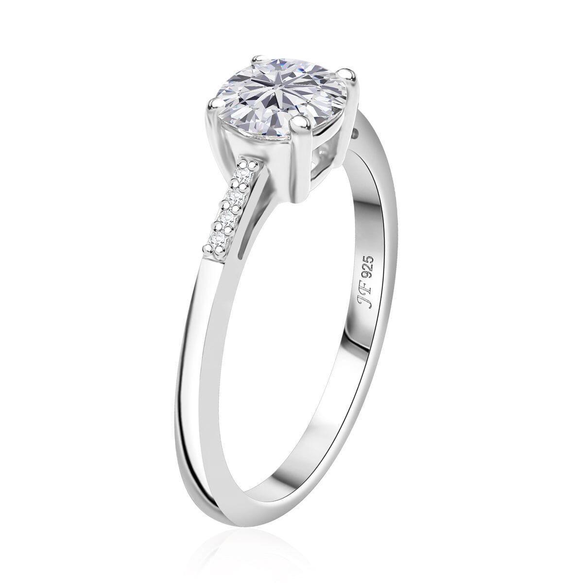 J Francis Embellished with Zirconia by Swarovski 3.10 ctw Eternal Sparkle Ring (Size 6) and Pendant without Chain in Rhodium Over Sterling Silver image number 4