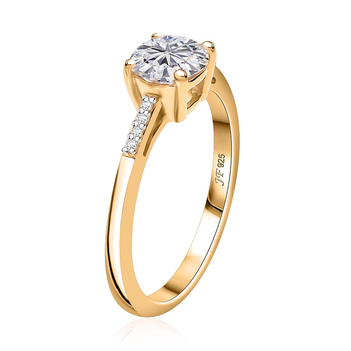 J Francis Embellished with Zirconia by Swarovski 3.10 ctw Eternal Sparkle Ring Size 9.0 and Pendant without Chain in 18K Vermeil Yellow Gold Over Sterling Silver image number 3