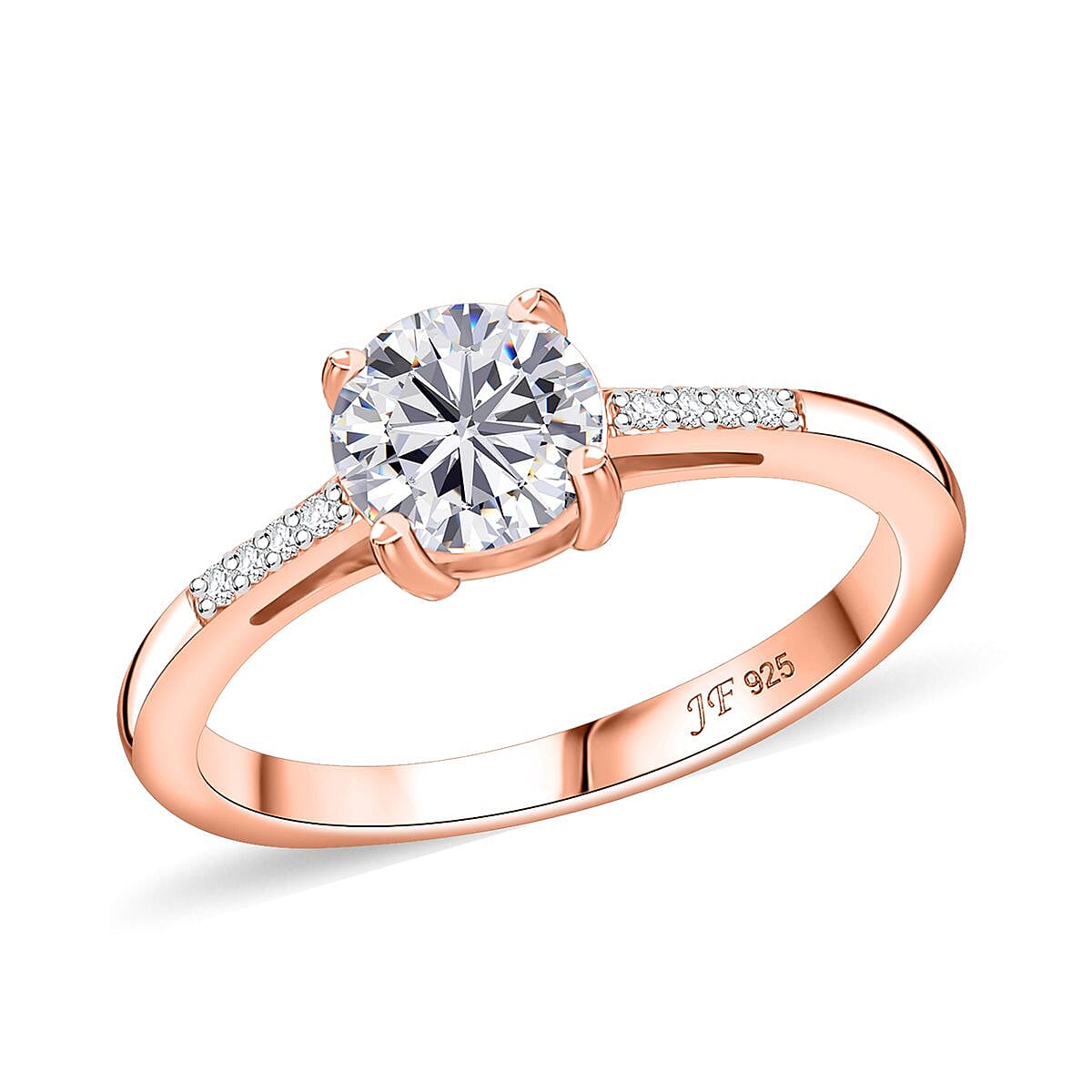 J Francis Embellished with Zirconia by Swarovski 3.10 ctw Eternal Sparkle Ring Size 9.0 and Pendant without Chain in 18K Vermeil Rose Gold Over Sterling Silver image number 3