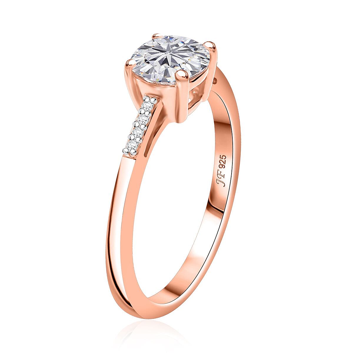 J Francis Embellished with Zirconia by Swarovski 3.10 ctw Eternal Sparkle Ring Size 9.0 and Pendant without Chain in 18K Vermeil Rose Gold Over Sterling Silver image number 4