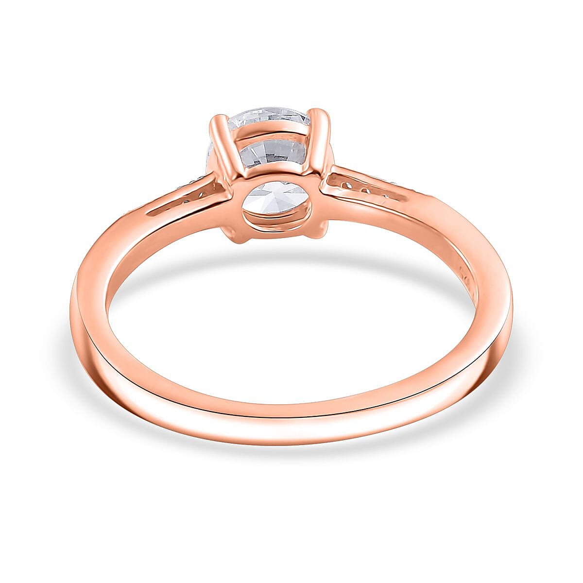 J Francis Embellished with Zirconia by Swarovski 3.10 ctw Eternal Sparkle Ring Size 9.0 and Pendant without Chain in 18K Vermeil Rose Gold Over Sterling Silver image number 5