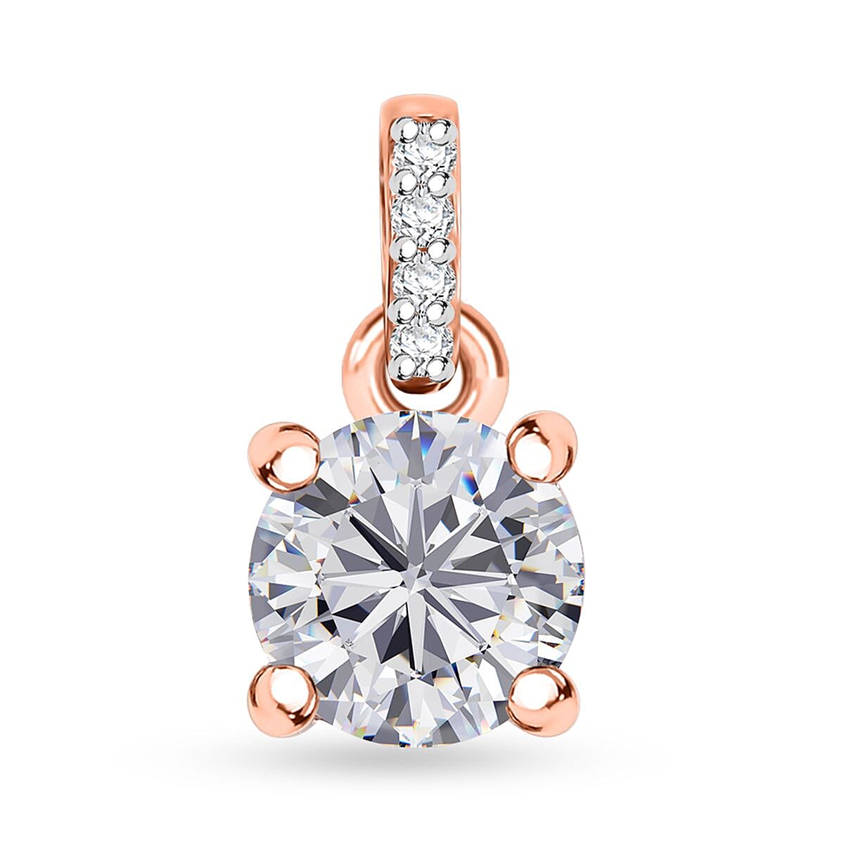 J Francis Embellished with Zirconia by Swarovski 3.10 ctw Eternal Sparkle Ring Size 9.0 and Pendant without Chain in 18K Vermeil Rose Gold Over Sterling Silver image number 6