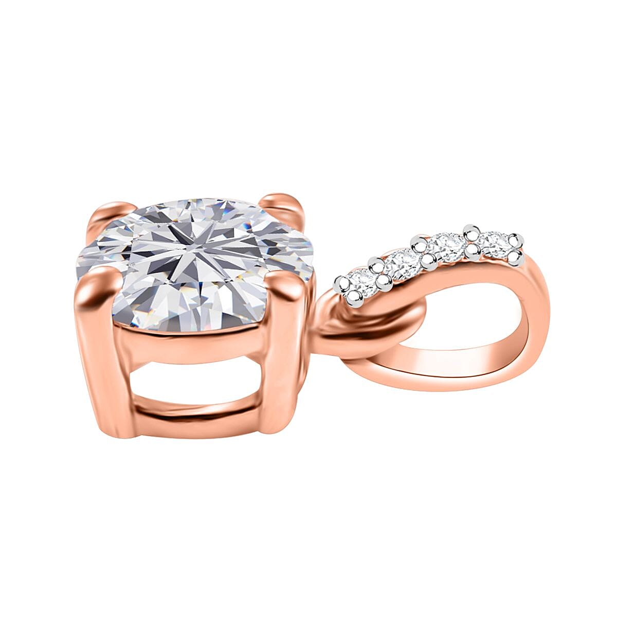 J Francis Embellished with Zirconia by Swarovski 3.10 ctw Eternal Sparkle Ring Size 9.0 and Pendant without Chain in 18K Vermeil Rose Gold Over Sterling Silver image number 7