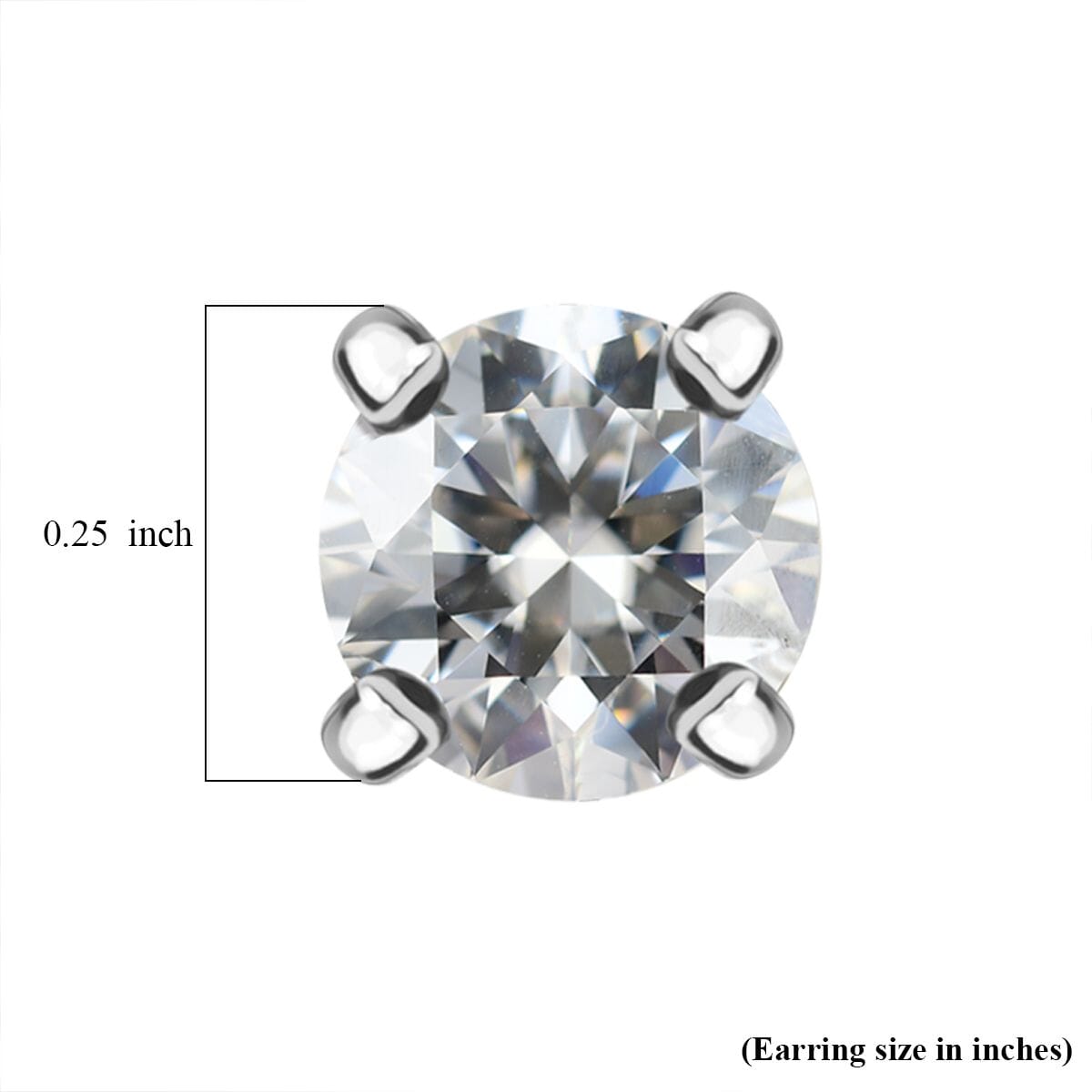 Moissanite 1.00 ctw Solitaire Stud Earrings and Pendant without Chain in Rhodium Over Sterling Silver image number 8