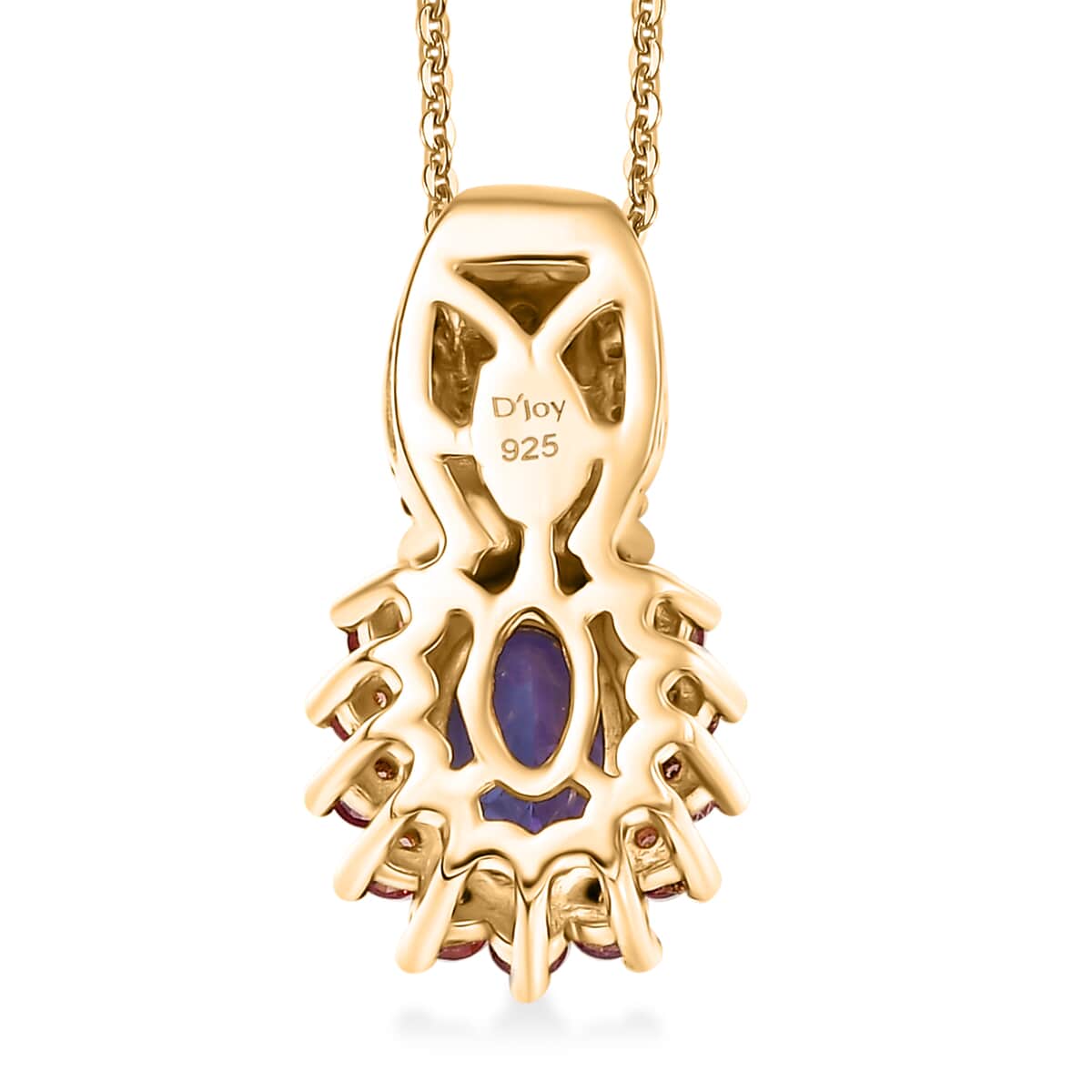 AAA Tanzanite and Multi Gemstone 1.10 ctw Twilight Bloom Pendant Necklace in 18K Vermeil Yellow Gold Over Sterling Silver 20 Inches image number 4