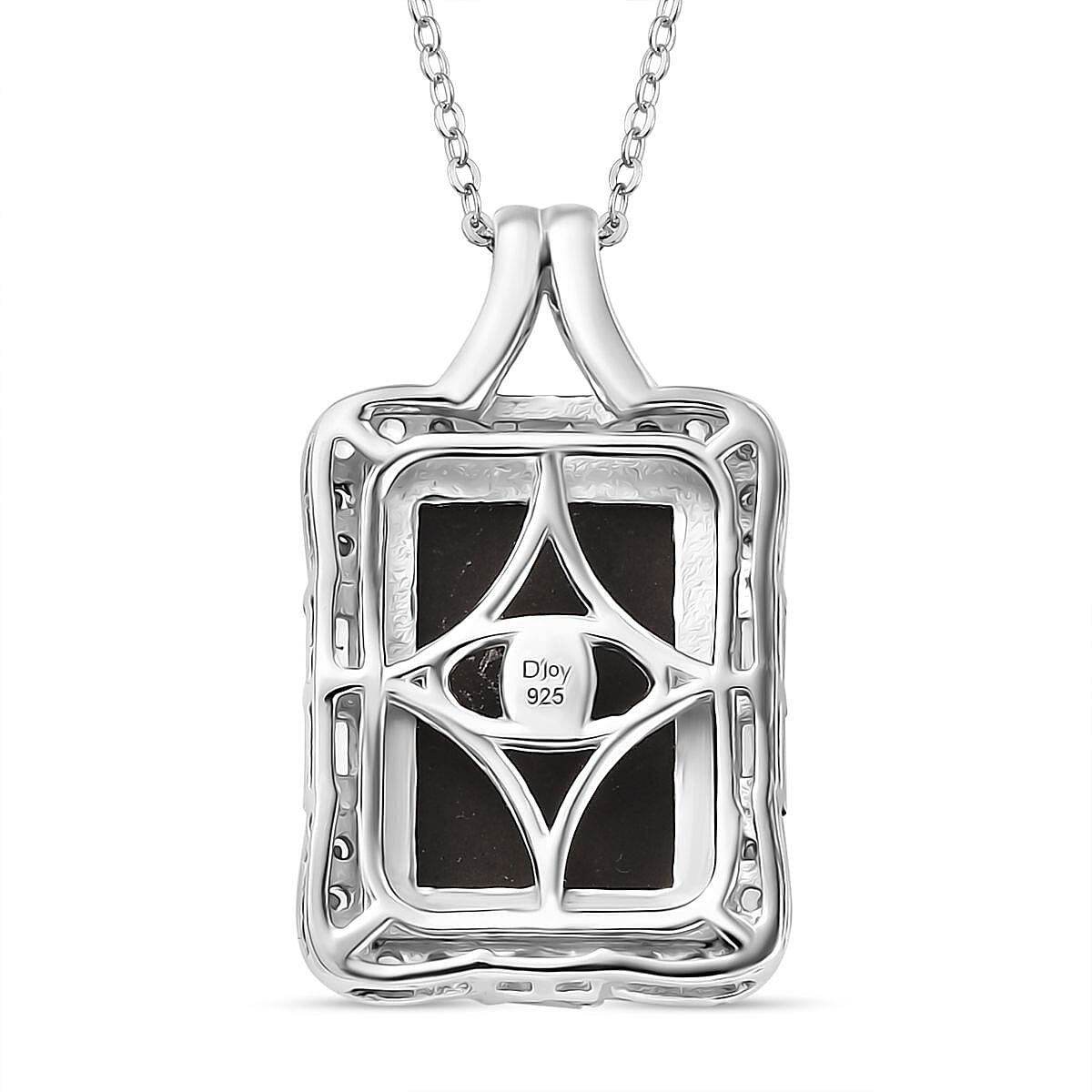 Canadian Ammolite and White Zircon 1.20 ctw Pendant Necklace 20 Inches in Rhodium Over Sterling Silver