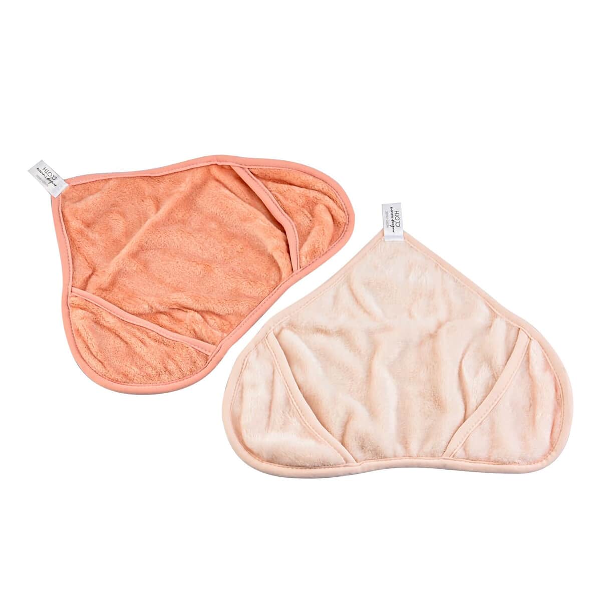 Cosmetic Brush & Tool Set, NordBare 2 Pack Reusable Makeup Remover Cloths in Peachy Keen & Pink image number 3