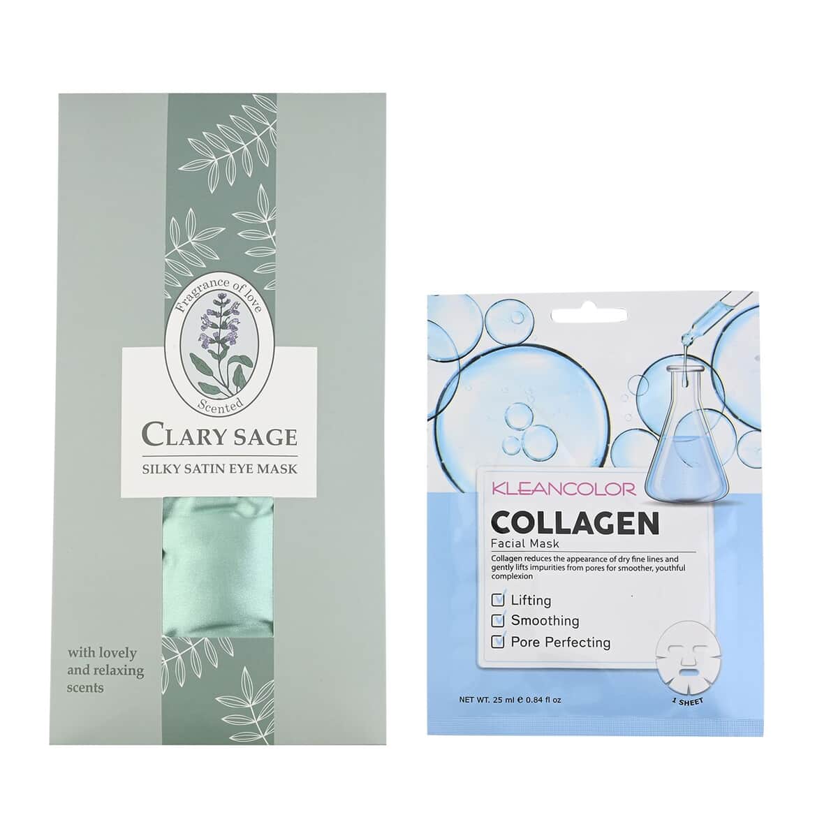 KleanColor Collagen Sheet Mask in Display and Clarity Sage Infused Scented Silky Satin Eye Mask image number 0