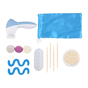 Manicure Set with Zipper Pouch and Pedicure Spa System Set with Spin Brush