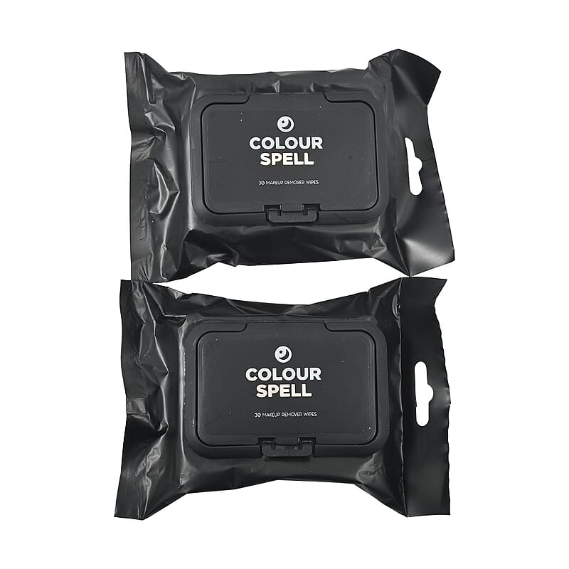 Colour Spell Makeup Remover Wipes -2pcs and Colorco 20 Pack Holographic Individually Wrapped Travel Makeup Wipes