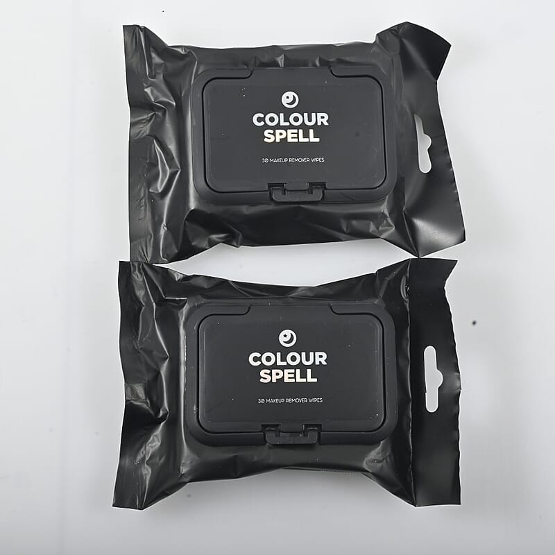 Colour Spell Makeup Remover Wipes -2pcs and Colorco 20 Pack Holographic Individually Wrapped Travel Makeup Wipes