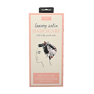 GeorgiaLane Silky Satin Hair Scarf in Vintage Lily Design and BellaBeauty Scalp Massager in Floral Print