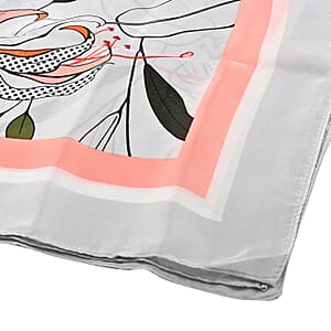 GeorgiaLane Silky Satin Hair Scarf in Vintage Lily Design and BellaBeauty Scalp Massager in Floral Print