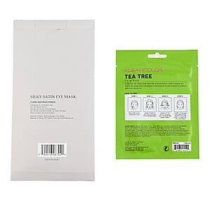 KleanColor Tea-Tree Sheet Mask in Display and Sandalwood Infused Scented Silky Satin Eye Mask