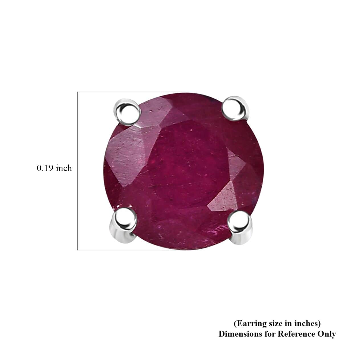 Set of 2 Niassa Ruby (FF) and Moissanite 2.50 ctw Stud Earrings in Rhodium Over Sterling Silver image number 5