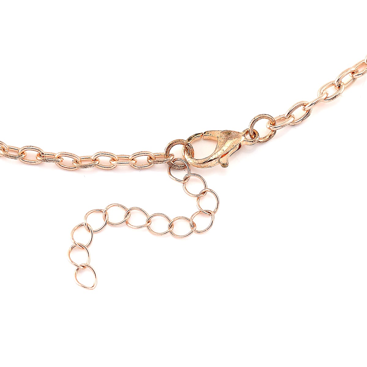 Purple Color Shell Pearl Leaf Necklace and Earrings in Rosetone 18-20 Inches image number 3