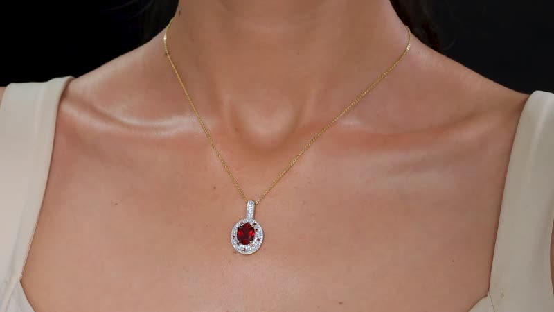 Ceylon Hessonite Garnet and Multi Gemstone 4.35 ctw Double Halo Pendant Necklace in 18K Vermeil Yellow Gold Over Sterling Silver 20 Inches