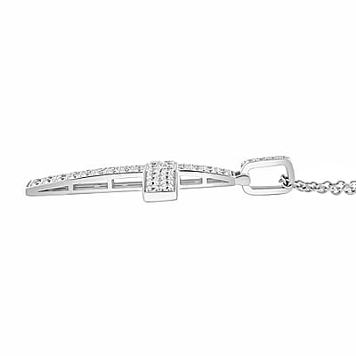  Luxuriant Lab Grown Diamond G SI 1.65 ctw Cross Pendant Necklace in Sterling Silver 16-18 Inches