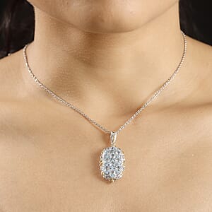 Karis Sky Blue Topaz 5.10 ctw Pendant in 18K YG Plated and Platinum Bond with Stainless Steel Necklace 20 Inches