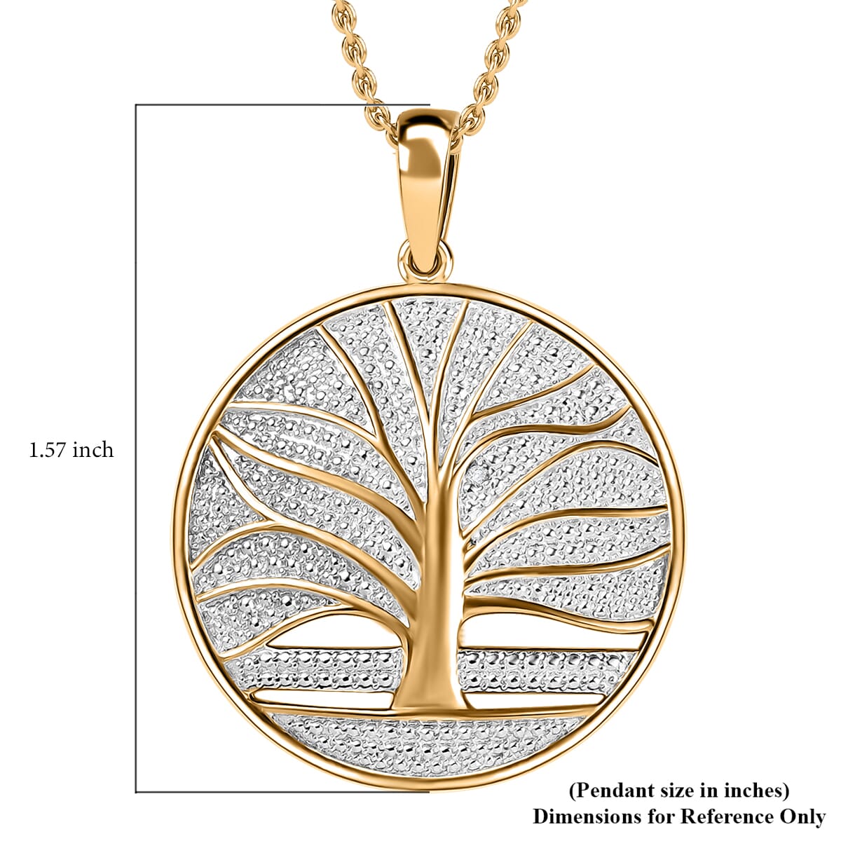 Karis Diamond Accent Pendant in 18K YG Plated with Stainless Steel Necklace 20 Inches image number 6