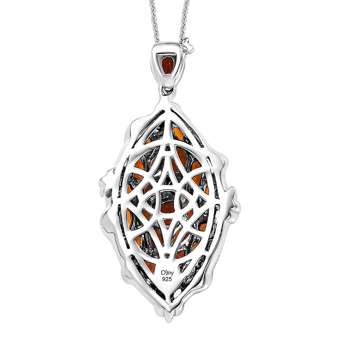 Premium Santa Ana Madeira Citrine and White Zircon 4.40 ctw Amber Bloom Pendant Necklace in 18K Vermeil YG and Rhodium Over Sterling Silver 20 Inches