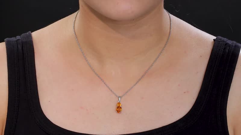 Premium Santa Ana Madeira Citrine Ring (Size 5.0) and Pendant in Rhodium Over Sterling Silver with Stainless Steel Necklace (20 Inches) 3.50 ctw